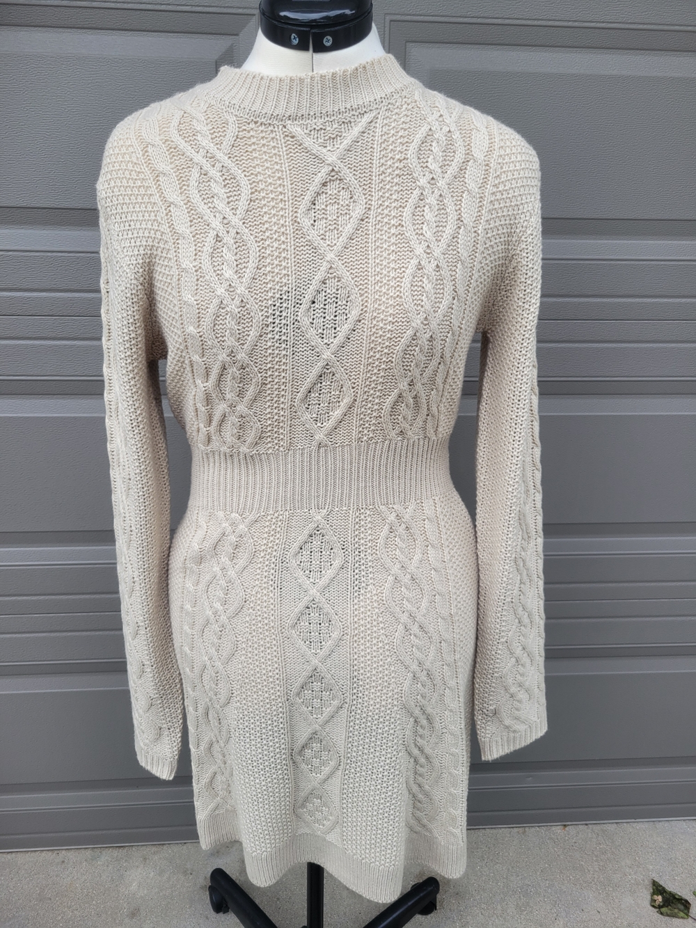 Pink Lily Ivory Knit Sweater Dress